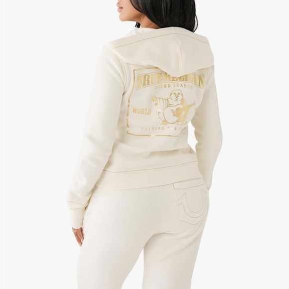 True Religion Winter White Classic Zip Up Hoodie (new never worn with tags) - Picture 4 of 5